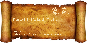 Meszli Patrícia névjegykártya